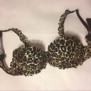 Leopard print push up bra